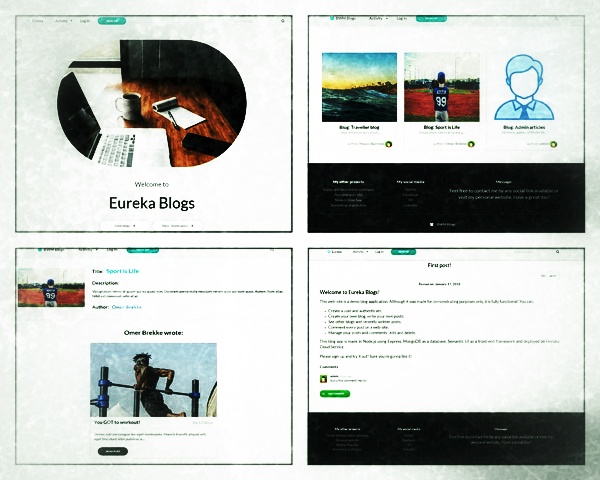 Screenshot of Eureka Blogs project